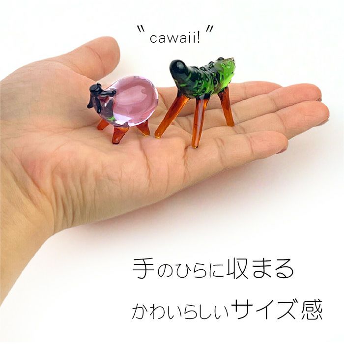 盆用品 精霊馬 ちょこっと飾れるガラスの精霊馬セットー仏壇・神棚